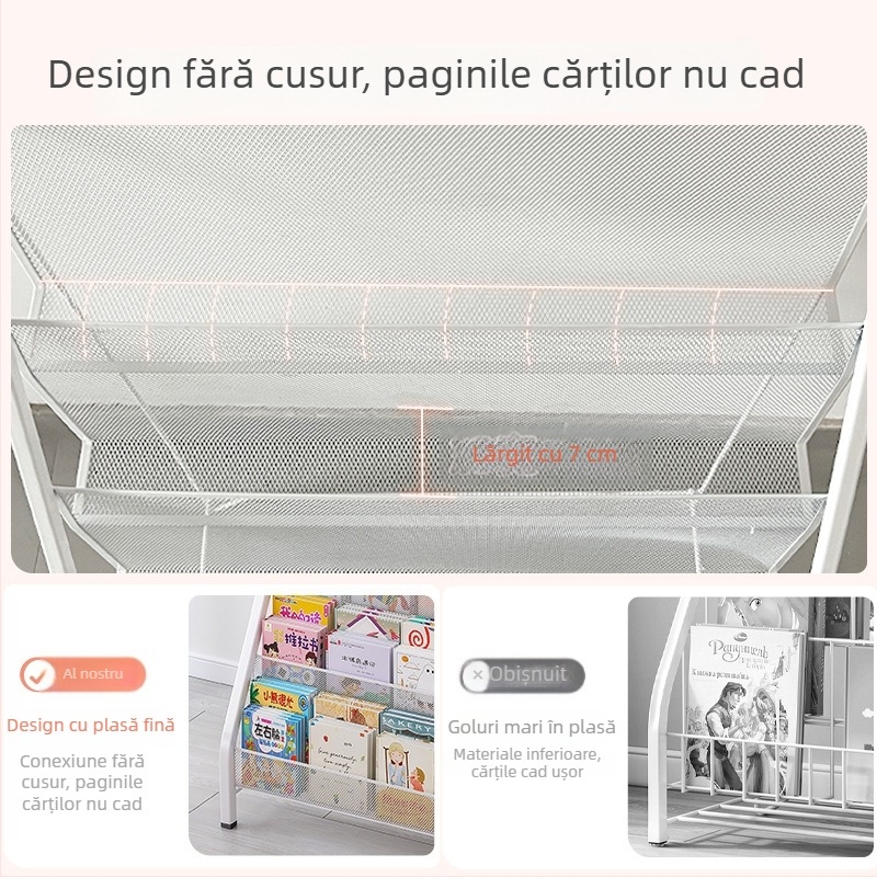 Raft metalic pentru cărți ilustrate pentru copii și reviste, stil simplu modern