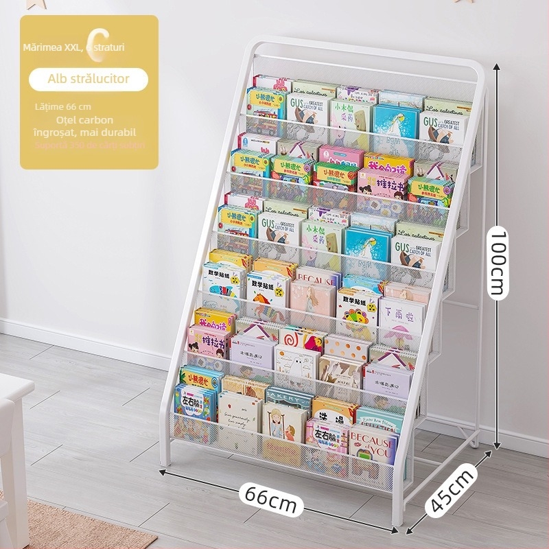 Raft metalic pentru cărți ilustrate pentru copii și reviste, stil simplu modern