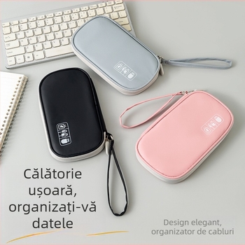 Organizator de cabluri pentru călătorii, cu capacitate mare, pentru căști, power bank și cabluri