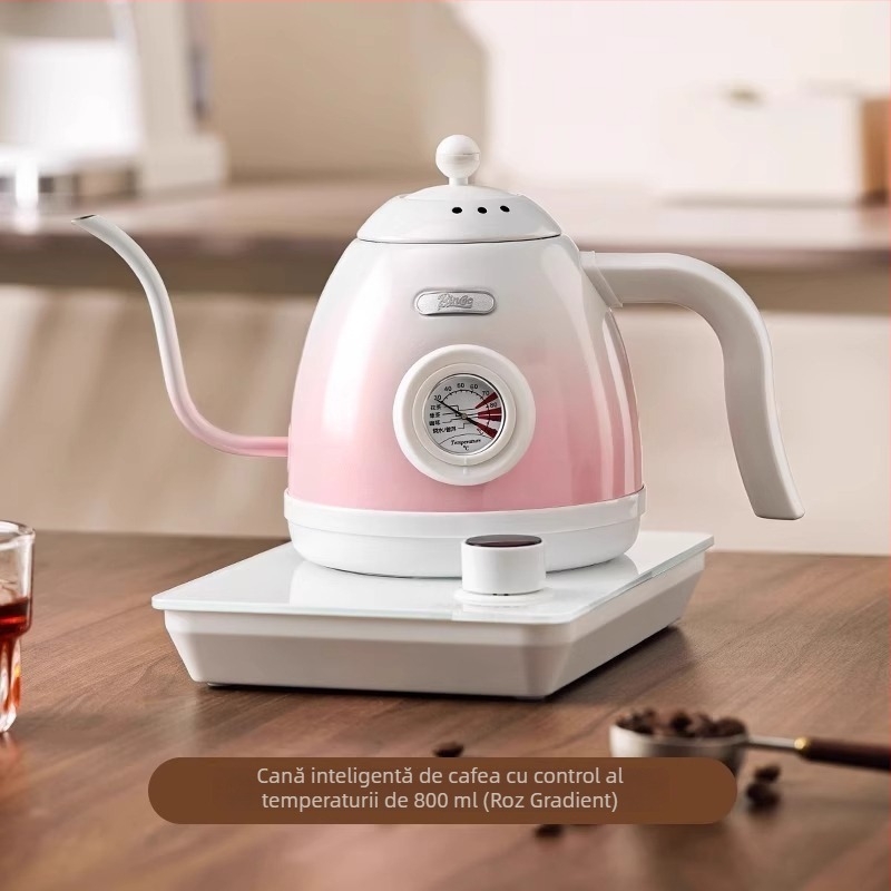 Bincoo Ceainic electric cu control inteligent al temperaturii, din oțel inoxidabil, gură subțire, pentru cafea și ceai, utilizare casnică