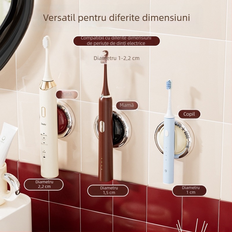 Suport magnetic pentru periuța electrică, baie, fără găuri, depozitare multifuncțională sub chiuvetă și dulap cu oglindă