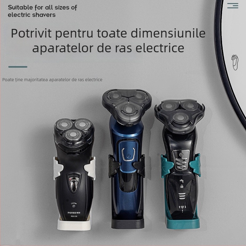 Raft de depozitare pentru ras și suport pentru periute, montaj fără găuri pentru baie, dulap de baie antibacterian și rezistent la mucegai