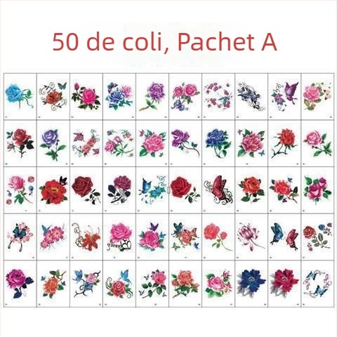Tatuaje temporare cu Spider Lily și Hell Girl, stil Instagram, autocolant rezistent la apă pentru decolteu, design durabil pentru femei