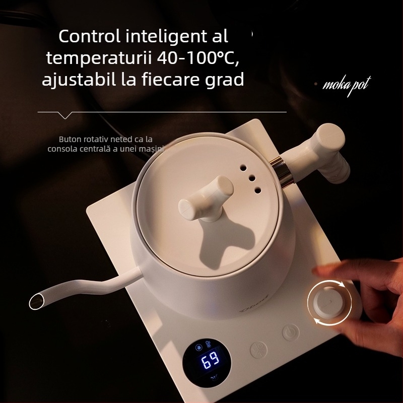 Ceainic electric pour-over din oțel inoxidabil 304, temperatură reglabilă, pentru cafea și Kung Fu ceai