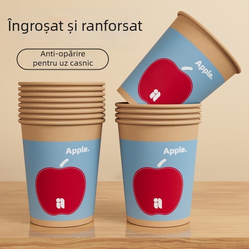 Cupe de unică folosință din hârtie, groase, pentru băuturi calde și reci, protecție împotriva arsurilor, cupe de cafea și ceai drăguțe