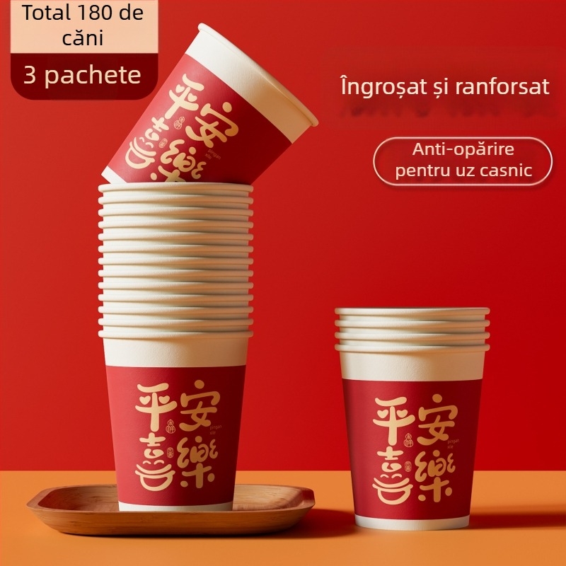 Cupe de unică folosință din hârtie, groase, pentru băuturi calde și reci, protecție împotriva arsurilor, cupe de cafea și ceai drăguțe