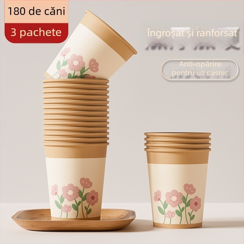 Cupe de unică folosință din hârtie, groase, pentru băuturi calde și reci, protecție împotriva arsurilor, cupe de cafea și ceai drăguțe