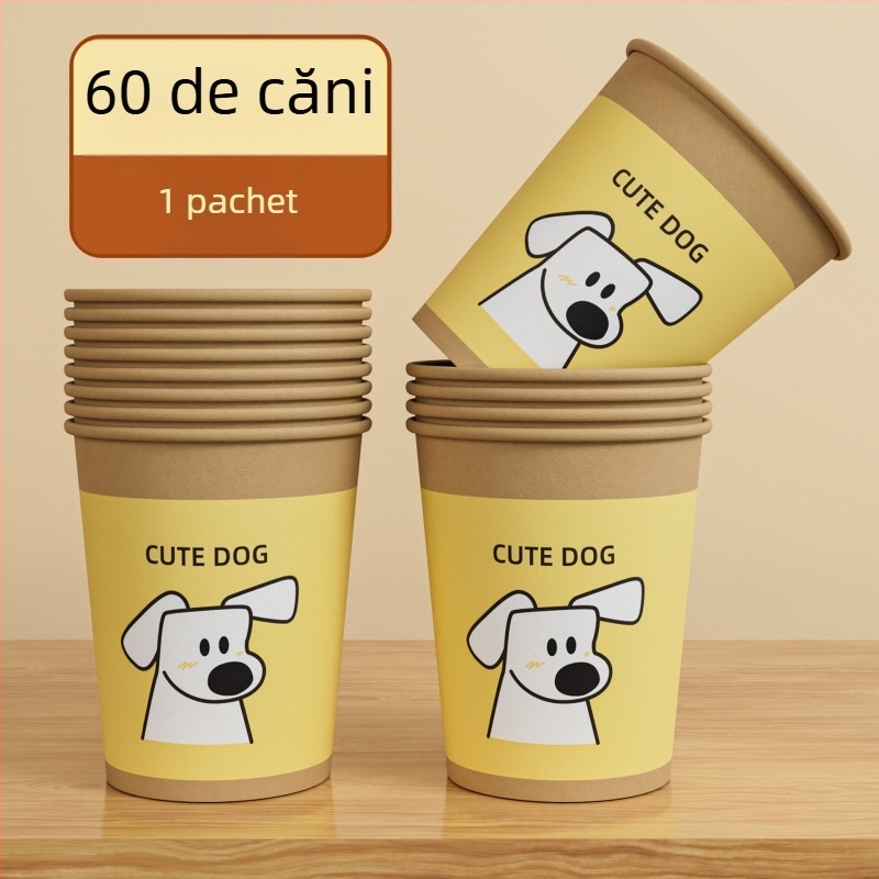 Cupe de unică folosință din hârtie, groase, pentru băuturi calde și reci, protecție împotriva arsurilor, cupe de cafea și ceai drăguțe