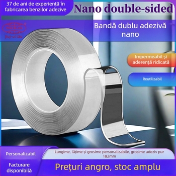 Bandă dublu-adezivă nano, impermeabilă, acrilic transparent, vâscozitate înaltă, fără urme, lățime 3 cm, lungime 1-5 m