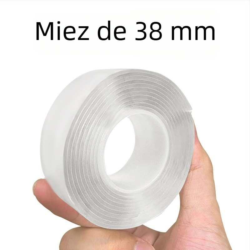 Bandă dublu-adezivă nano, impermeabilă, acrilic transparent, vâscozitate înaltă, fără urme, lățime 3 cm, lungime 1-5 m