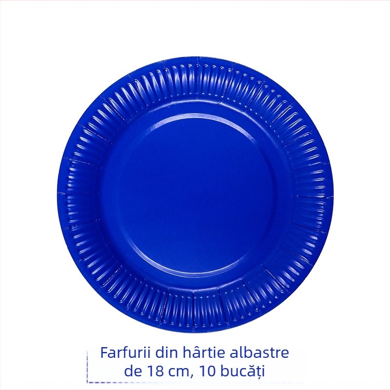 Farfurii de hârtie de unică folosință, rotunde, 7 inci, culoare solidă, pentru petreceri de ziua de naștere