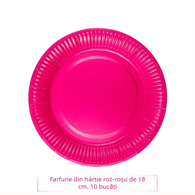 Farfurii de hârtie de unică folosință, rotunde, 7 inci, culoare solidă, pentru petreceri de ziua de naștere