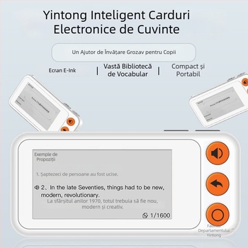 Dispozitiv de învățare a cuvintelor în limba engleză cu carduri, pronunție reală, afișaj E Ink, offline