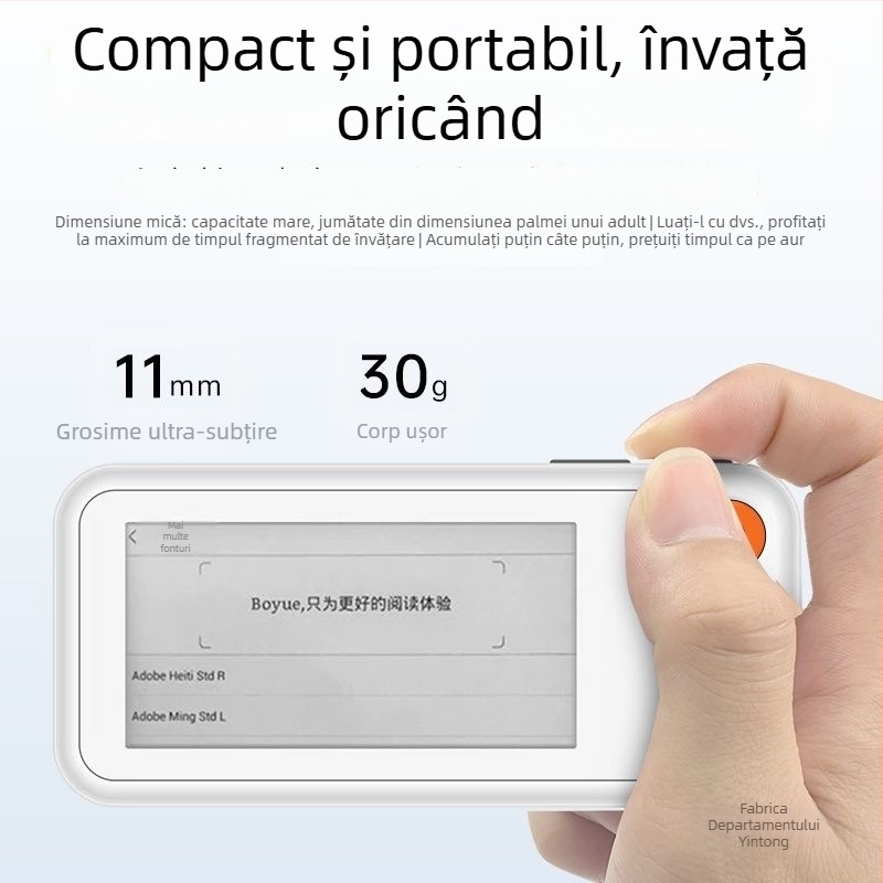 Dispozitiv de învățare a cuvintelor în limba engleză cu carduri, pronunție reală, afișaj E Ink, offline