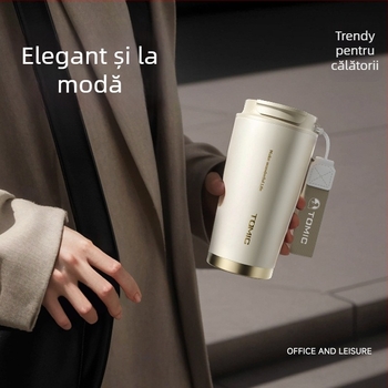 Temeike 500 ml cană de cafea din oțel inoxidabil 316 cu izolație, pentru birou și călătorii