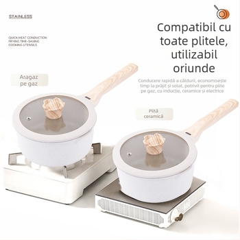 Oală mică de lapte din piatră Maifan, antiaderentă, pentru hrana bebelușilor, gătit lapte și tăiței, pentru uz casnic