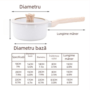 Oală mică de lapte din piatră Maifan, antiaderentă, pentru hrana bebelușilor, gătit lapte și tăiței, pentru uz casnic