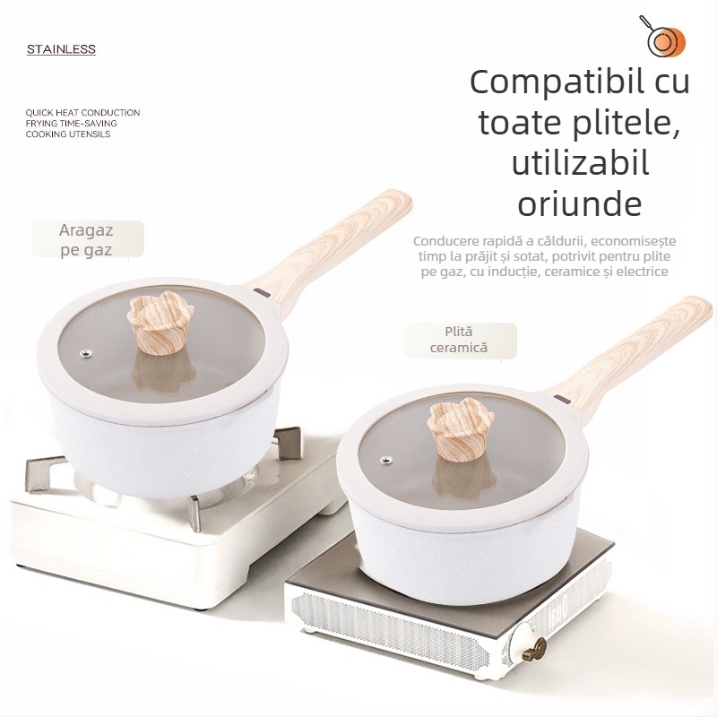 Oală mică de lapte din piatră Maifan, antiaderentă, pentru hrana bebelușilor, gătit lapte și tăiței, pentru uz casnic