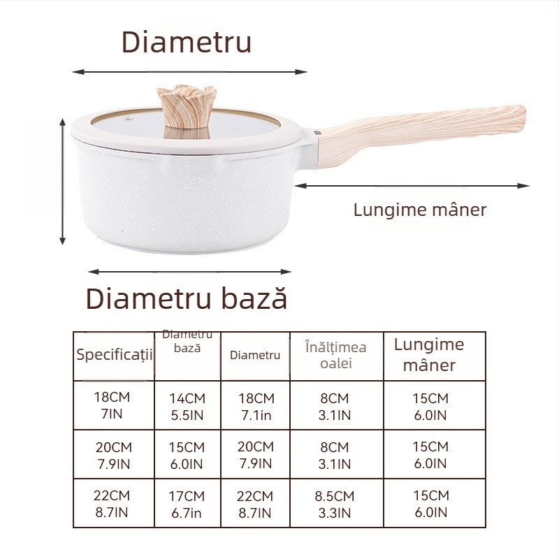 Oală mică de lapte din piatră Maifan, antiaderentă, pentru hrana bebelușilor, gătit lapte și tăiței, pentru uz casnic