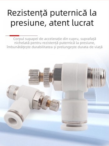 SL8-02 Cuplă pneumatică rapidă cu comutator, regulator de presiune a aerului și debit reglabil pentru cilindru