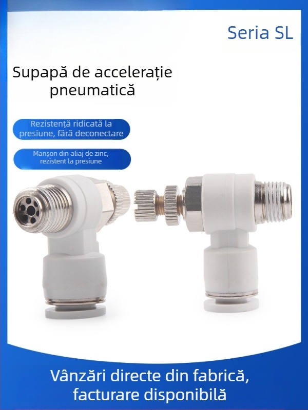 SL8-02 Cuplă pneumatică rapidă cu comutator, regulator de presiune a aerului și debit reglabil pentru cilindru