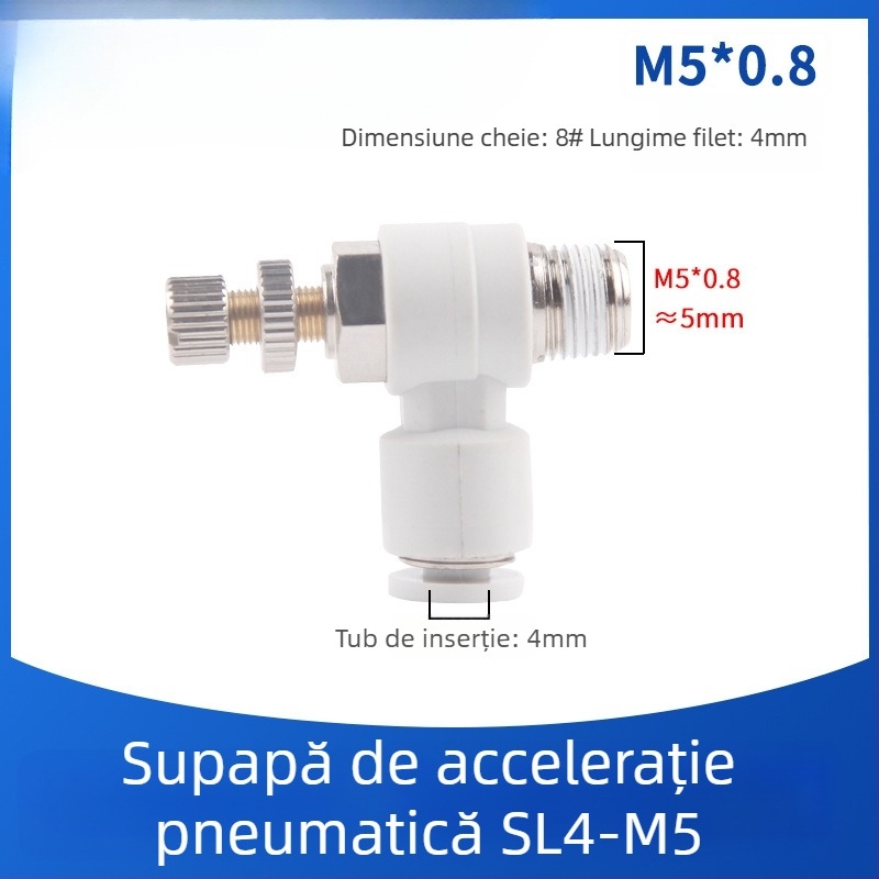SL8-02 Cuplă pneumatică rapidă cu comutator, regulator de presiune a aerului și debit reglabil pentru cilindru