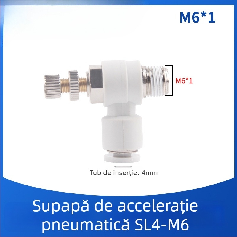 SL8-02 Cuplă pneumatică rapidă cu comutator, regulator de presiune a aerului și debit reglabil pentru cilindru