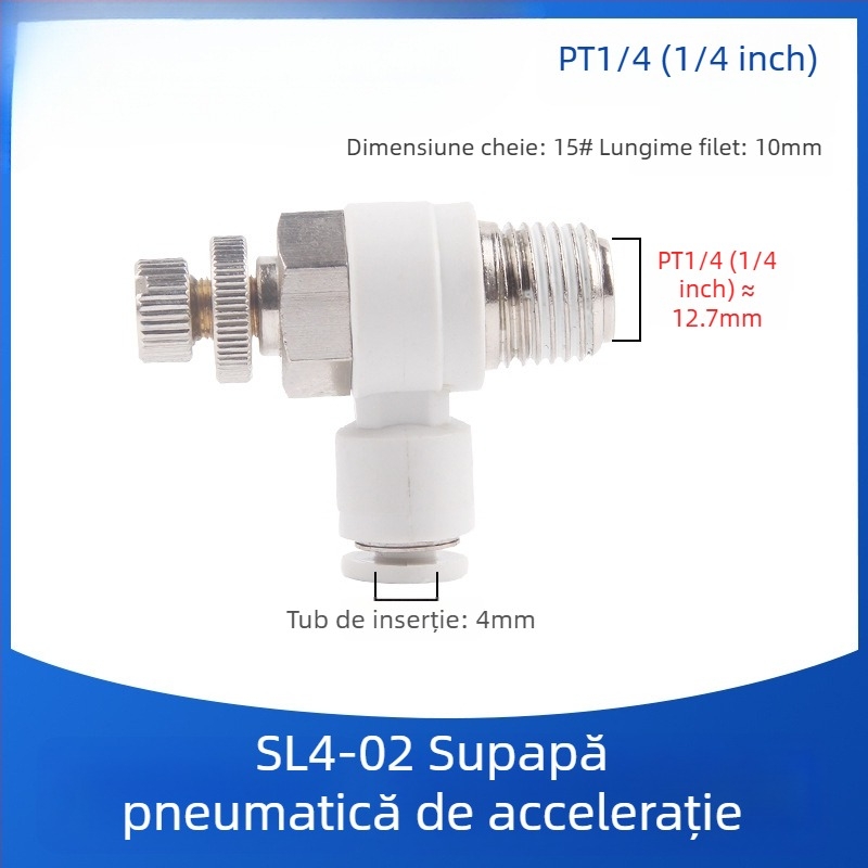 SL8-02 Cuplă pneumatică rapidă cu comutator, regulator de presiune a aerului și debit reglabil pentru cilindru