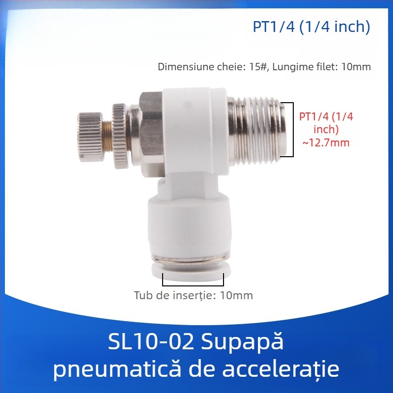 SL8-02 Cuplă pneumatică rapidă cu comutator, regulator de presiune a aerului și debit reglabil pentru cilindru