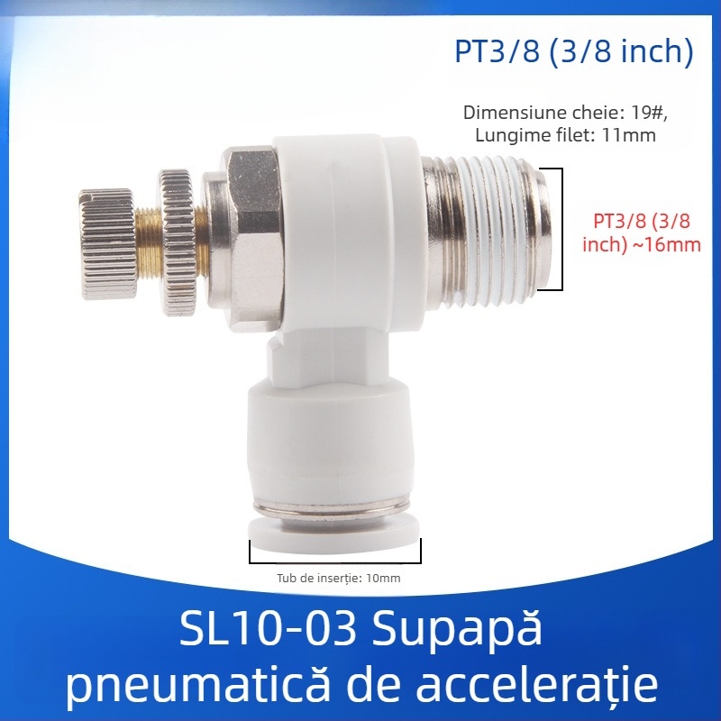 SL8-02 Cuplă pneumatică rapidă cu comutator, regulator de presiune a aerului și debit reglabil pentru cilindru