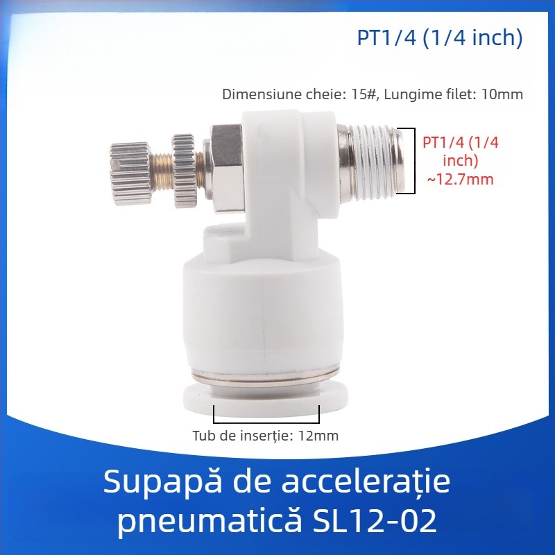 SL8-02 Cuplă pneumatică rapidă cu comutator, regulator de presiune a aerului și debit reglabil pentru cilindru
