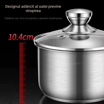 Oală mică de lapte din oțel inoxidabil 304, fără strat, fund îngroșat, pentru hrana bebelușilor și supe de uz casnic