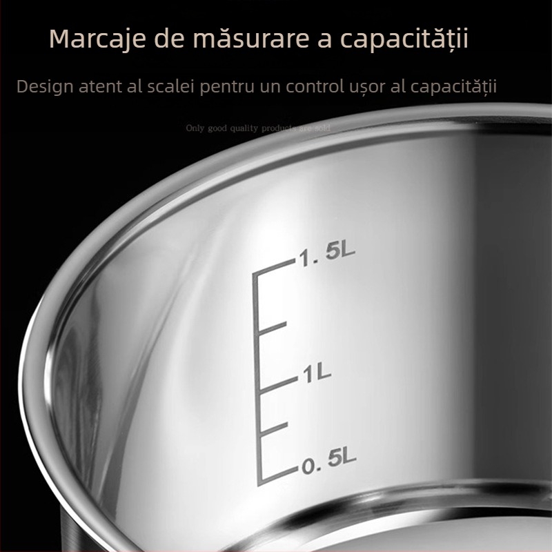 Oală mică de lapte din oțel inoxidabil 304, fără strat, fund îngroșat, pentru hrana bebelușilor și supe de uz casnic