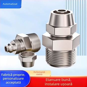 Conector rapid pentru furtun de aer, placat cu cupru-nichel, piuliță de blocare pneumatică, filet extern Imperial, PC8-02