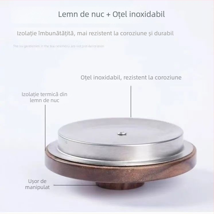Set de capace pentru sticlă de apă rece: capac din bambus, capac din oțel inoxidabil, capac din sticlă borosilikat pentru sticlă, capac filtrant pentru oală, capac pentru ceainic