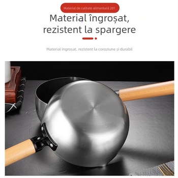 Snow Pan din oțel inoxidabil, stil japonez – oală antiaderentă pentru aragaz și plită cu inducție, oală pentru lapte pentru alimentația bebelușilor, oală mică pentru tăiței acasă