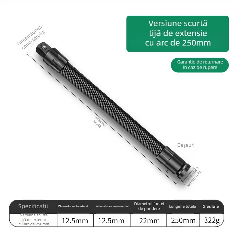 Baolian cheie electrică cu ax flexibil, conector prelungitor și adaptor universal 1/2 inch
