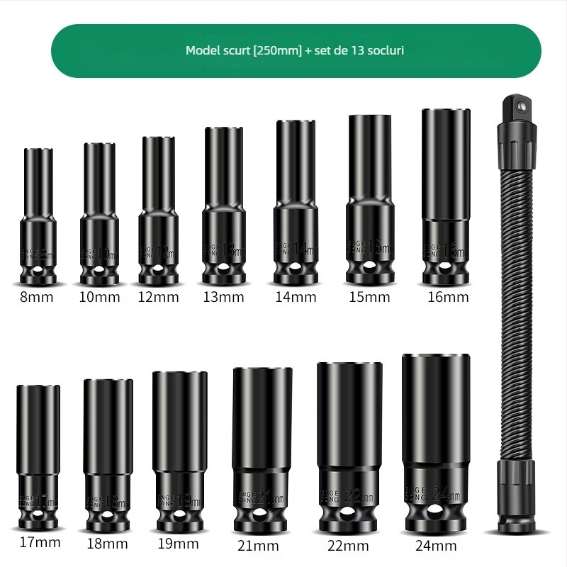 Baolian cheie electrică cu ax flexibil, conector prelungitor și adaptor universal 1/2 inch
