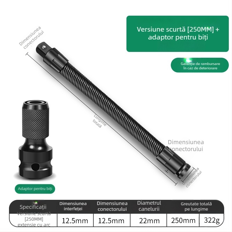 Baolian cheie electrică cu ax flexibil, conector prelungitor și adaptor universal 1/2 inch