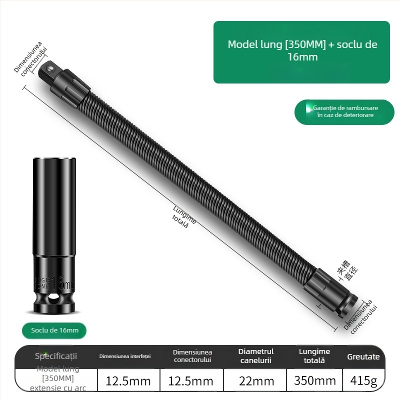 Baolian cheie electrică cu ax flexibil, conector prelungitor și adaptor universal 1/2 inch