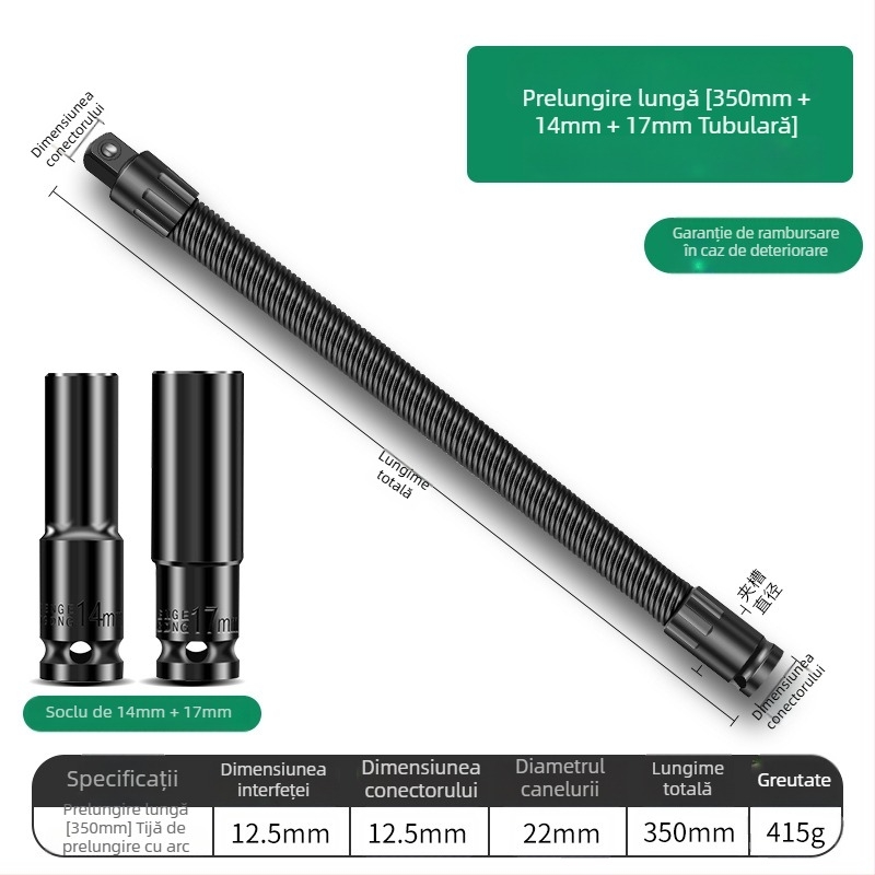 Baolian cheie electrică cu ax flexibil, conector prelungitor și adaptor universal 1/2 inch