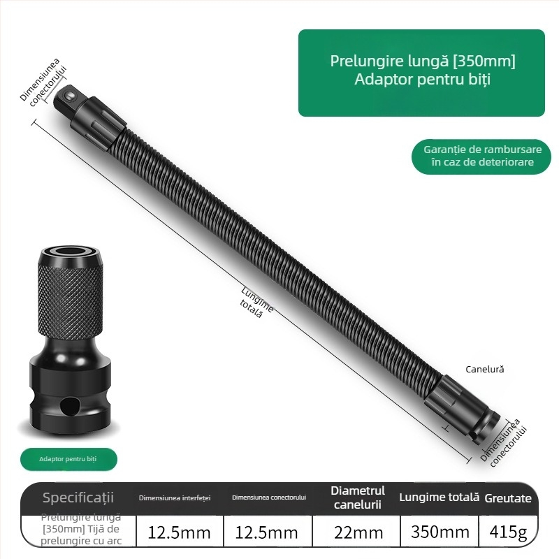 Baolian cheie electrică cu ax flexibil, conector prelungitor și adaptor universal 1/2 inch
