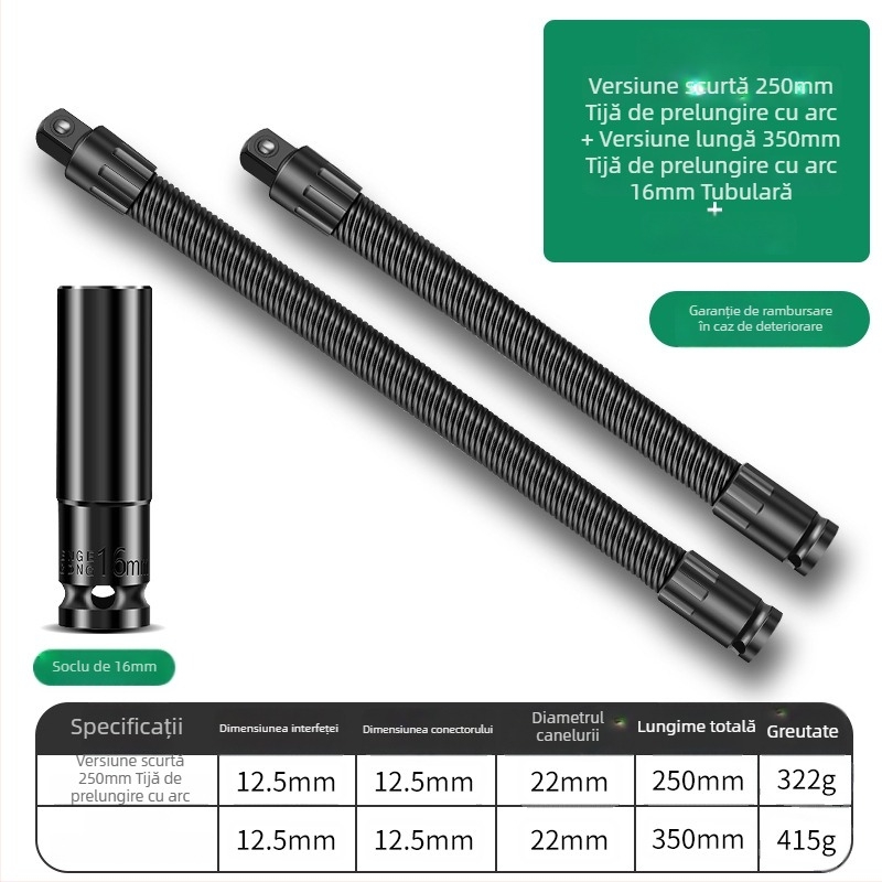Baolian cheie electrică cu ax flexibil, conector prelungitor și adaptor universal 1/2 inch