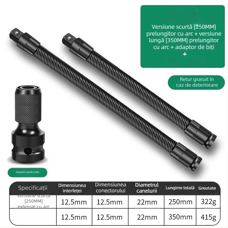 Baolian cheie electrică cu ax flexibil, conector prelungitor și adaptor universal 1/2 inch