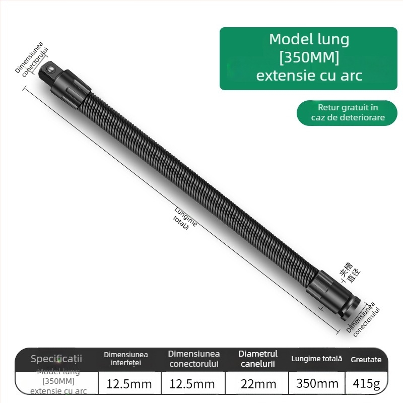 Baolian cheie electrică cu ax flexibil, conector prelungitor și adaptor universal 1/2 inch