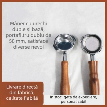 Novare mâner portafiltru fără fund pentru espresso, 58 mm, oțel inoxidabil, reglabil