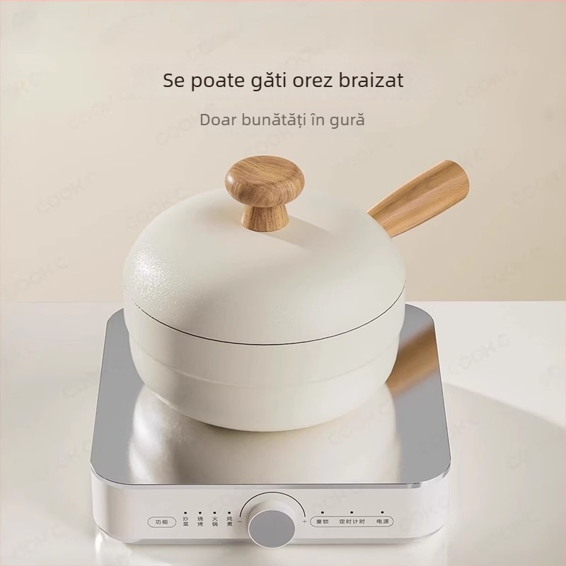 Oală antiaderentă pentru lapte, oală mică de supă pentru o singură persoană, potrivită pentru tăiței instant și mâncare pentru bebeluși, compatibilă cu aragaz și plită cu inducție