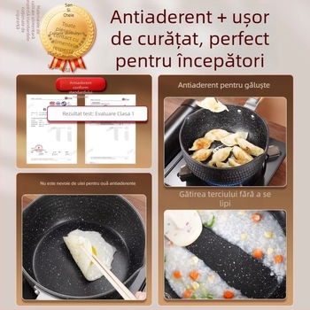 Tigaie Sukiyaki antiaderentă pentru tăiței instant, oală mică pentru o porție, compatibilă cu plita cu inducție, din aliaj de aluminiu de calitate alimentară
