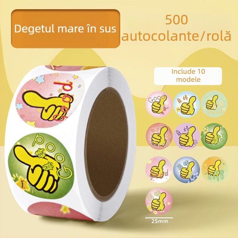 Stickere de recompense pentru copii cu floare roșie mică – încurajare în grădiniță, autocolante drăguțe autoadezive