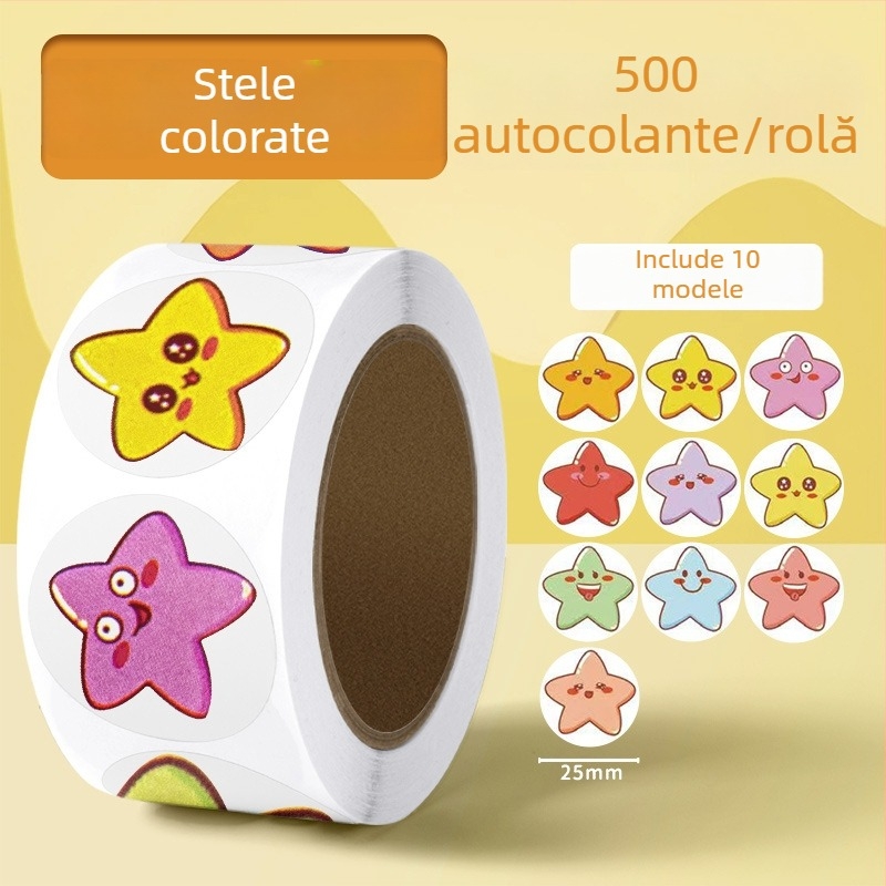 Stickere de recompense pentru copii cu floare roșie mică – încurajare în grădiniță, autocolante drăguțe autoadezive